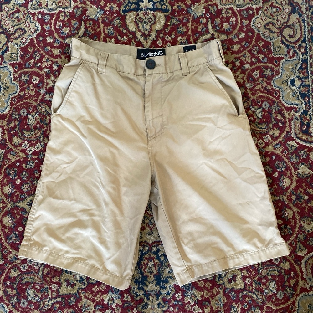 Size 31 Tan Billabong Shorts With Embroidery On The Back
